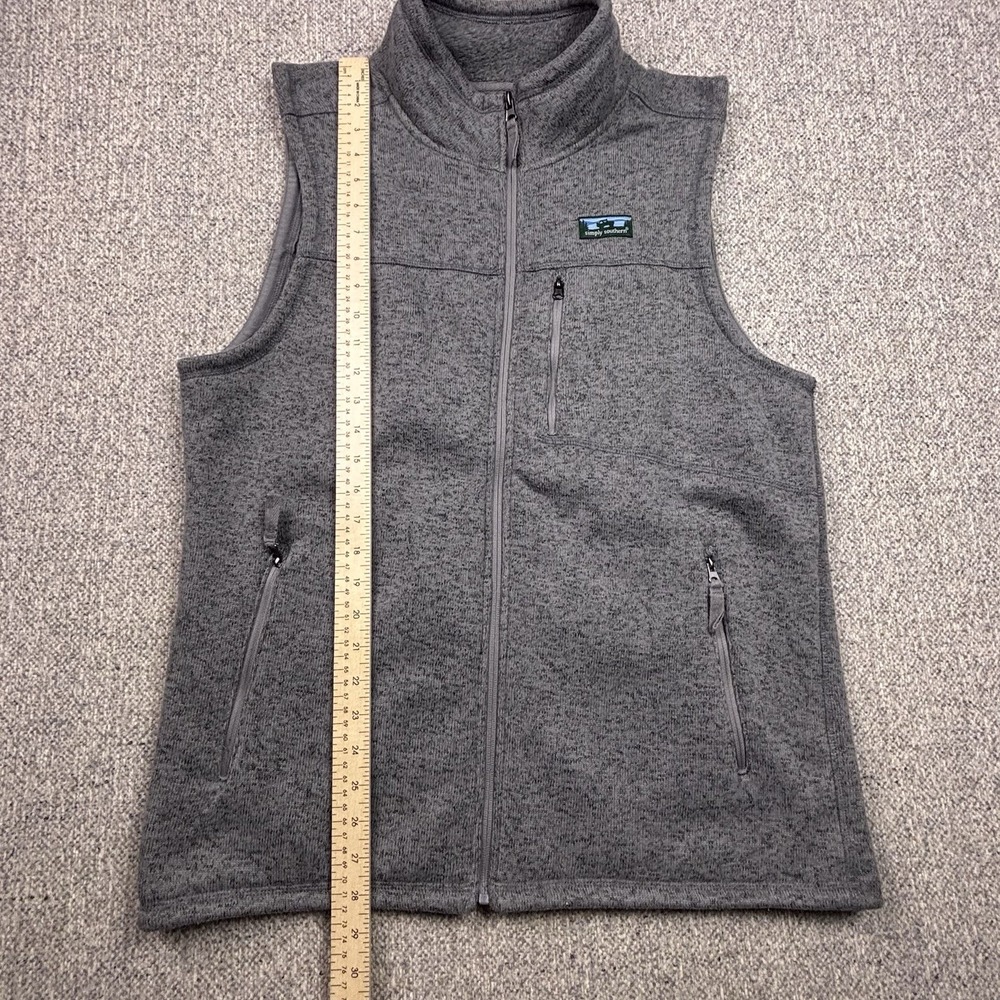 Simply Southern Sweater Vest Men's Large Gray Preppy Fleece Lined Golf Pockets - Picture 4 of 6